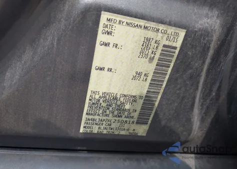 2015 Nissan Altima 3.5 Sl из США, поврежденный, VIN 1N4BL3AP2FC250818